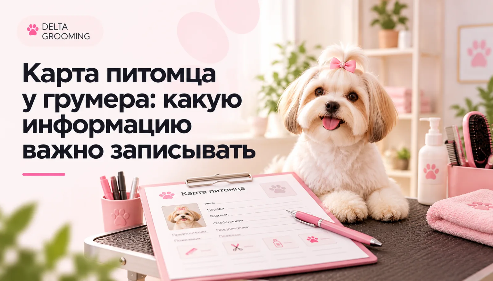Карта питомца у грумера: какую информацию важно записывать — DELTA GROOMING