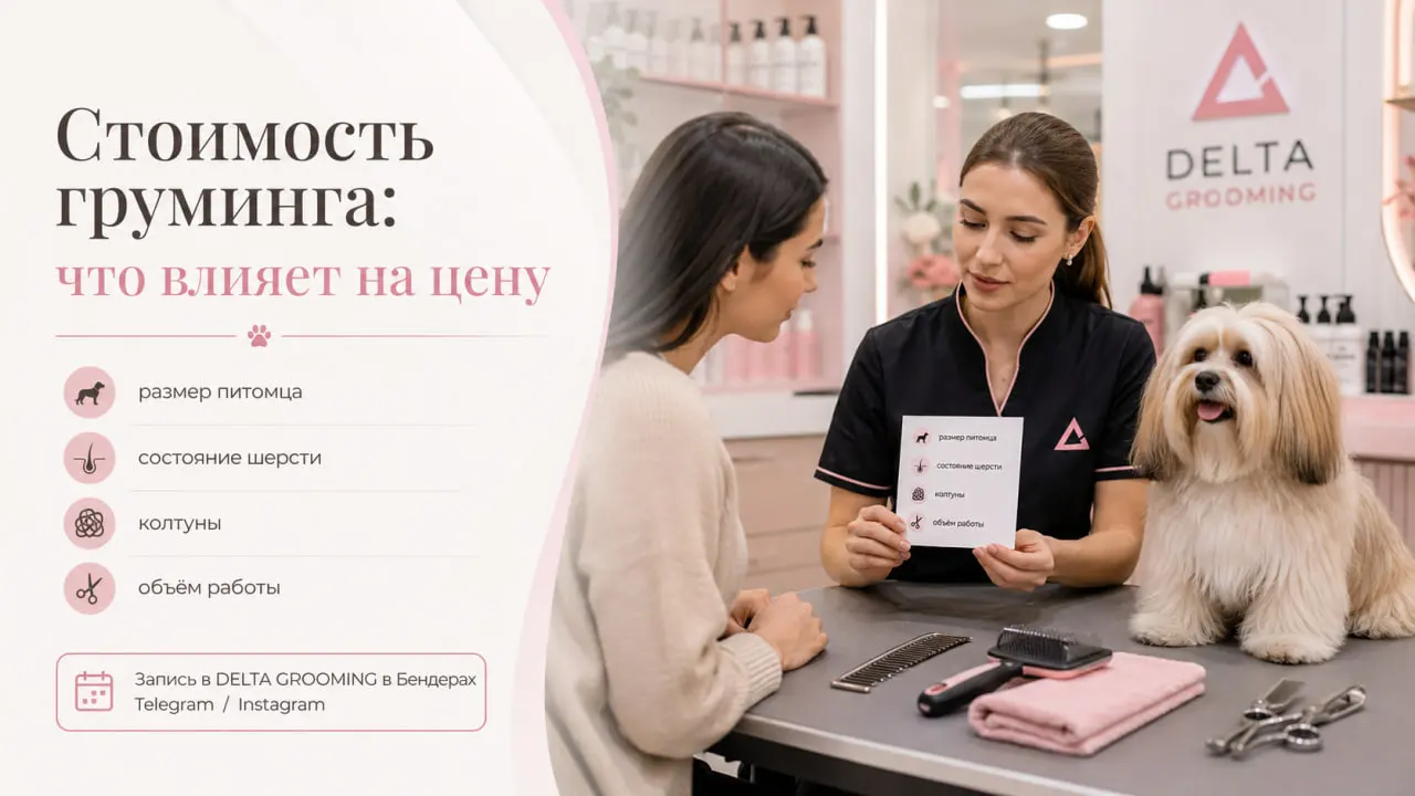 Обложка статьи о стоимости груминга в DELTA GROOMING Бендеры