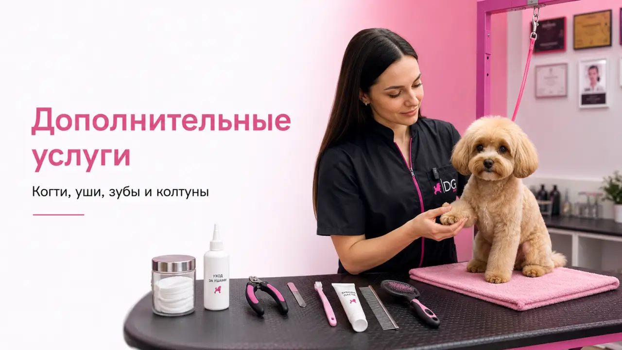 Обложка статьи про дополнительные услуги груминга в DELTA GROOMING Бендеры