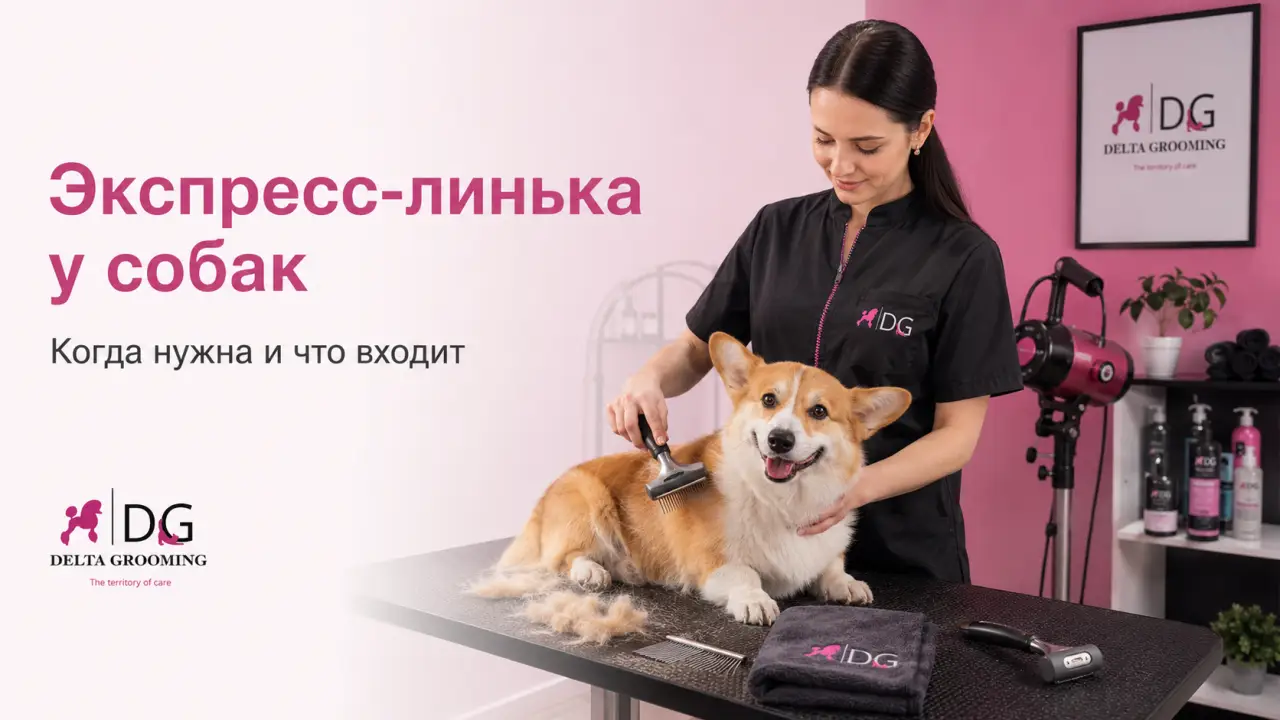Собака после экспресс-линьки в DELTA GROOMING Бендеры