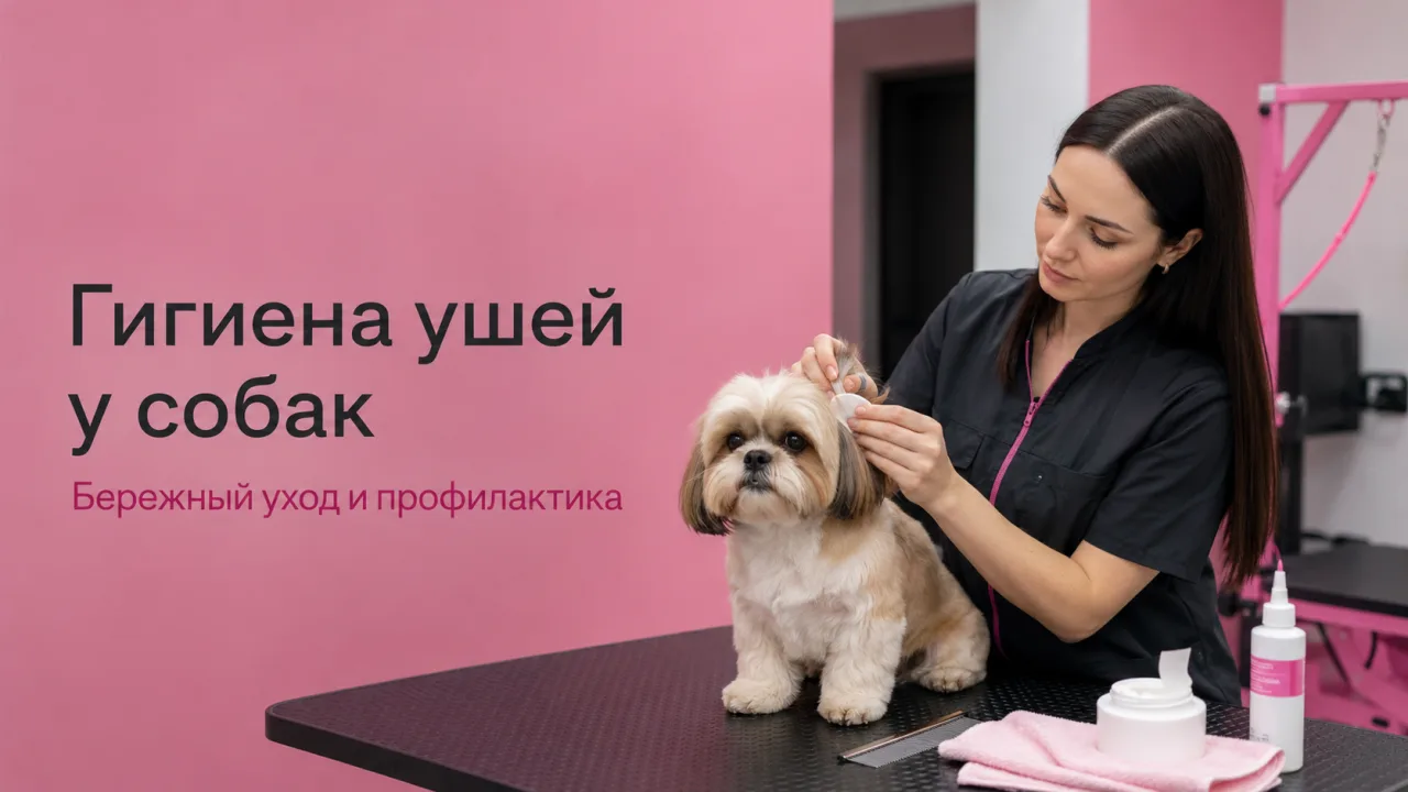 Обложка статьи про гигиену ушей у собак в DELTA GROOMING Бендеры