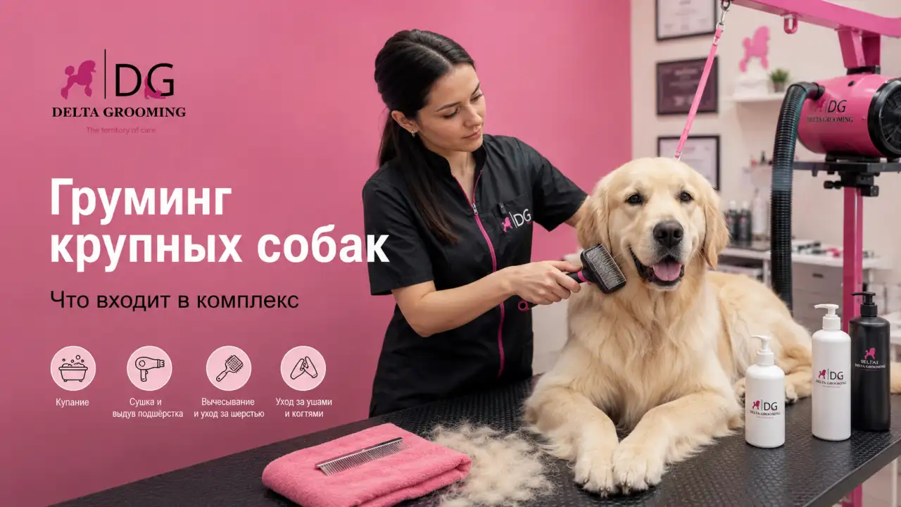 Обложка статьи про груминг крупных собак в DELTA GROOMING Бендеры