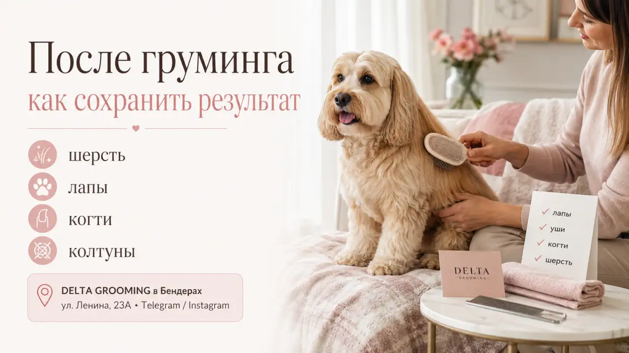 Обложка статьи как поддерживать результат после груминга дома DELTA GROOMING Бендеры