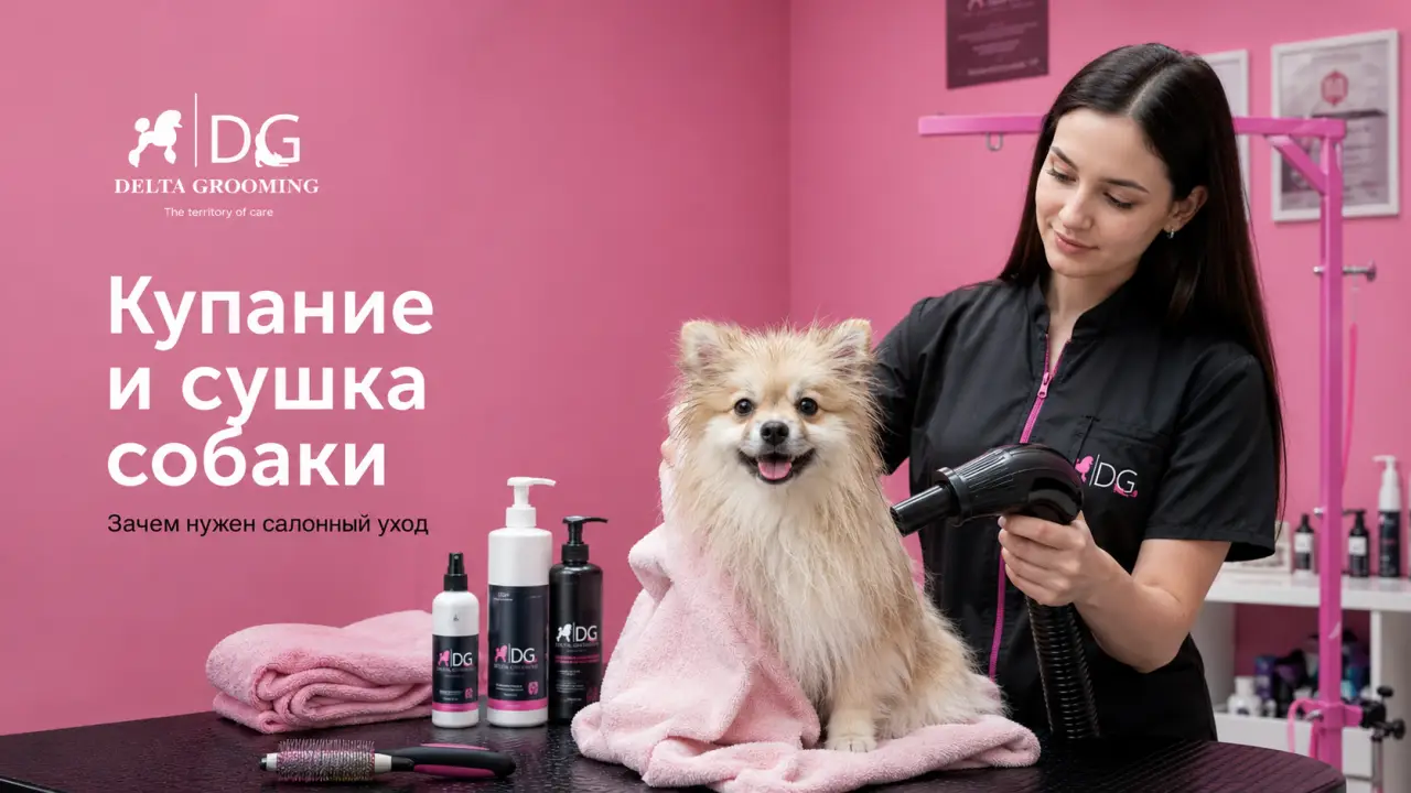 Обложка статьи про купание и сушку собак в DELTA GROOMING Бендеры