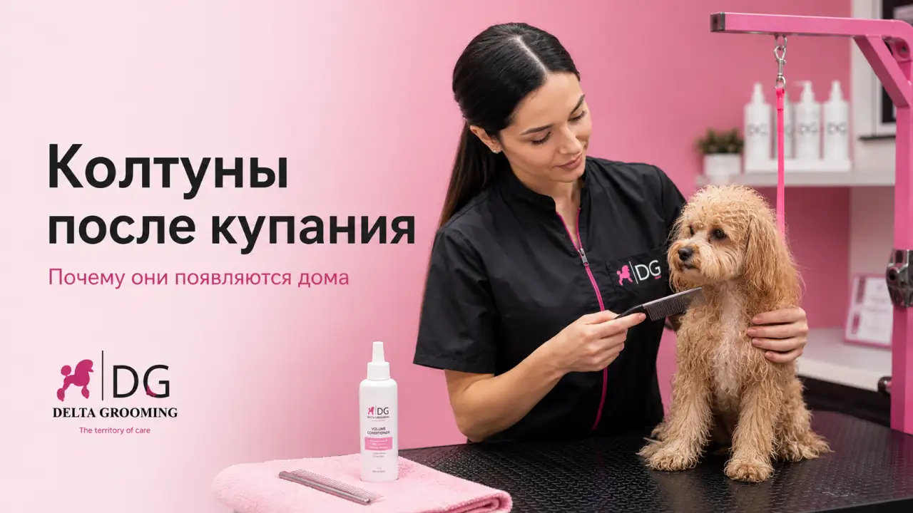 Колтуны у собаки после домашнего купания DELTA GROOMING