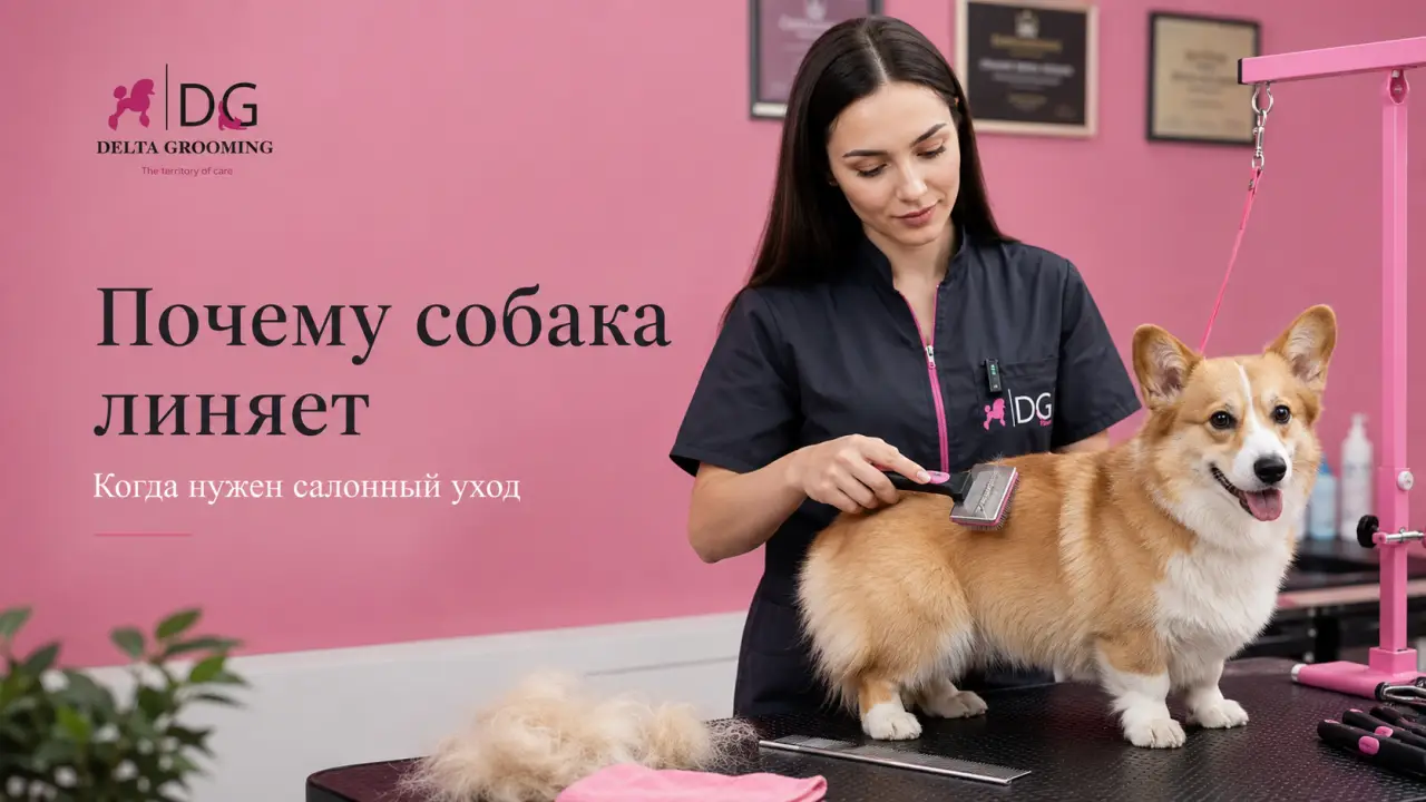 Обложка статьи почему собака линяет и когда нужен салонный уход в DELTA GROOMING Бендеры