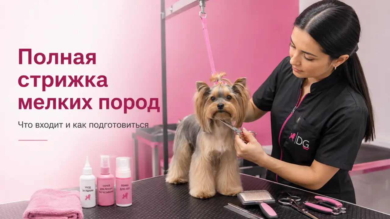 Обложка статьи про полную стрижку мелких пород в DELTA GROOMING Бендеры