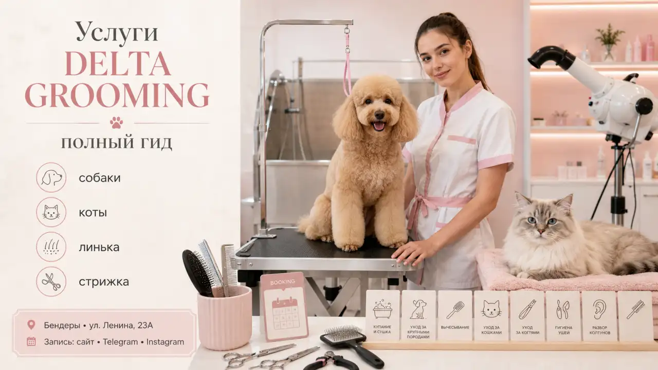 Обложка статьи полный гид по услугам DELTA GROOMING Бендеры