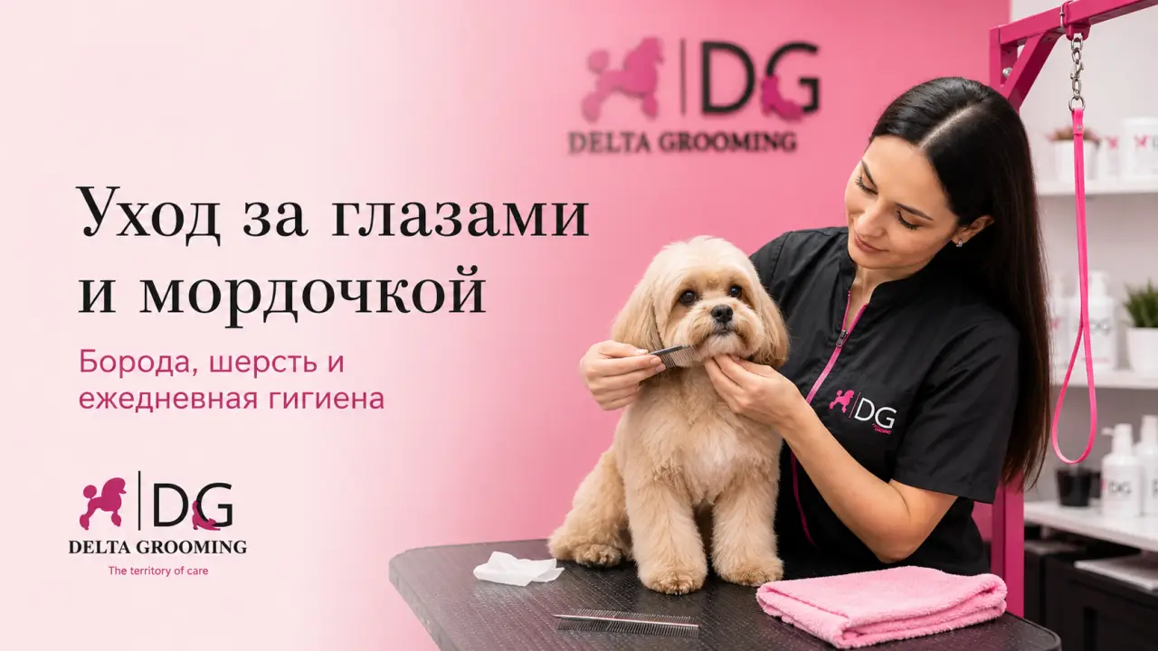 Уход за глазами мордочкой и бородой собаки DELTA GROOMING